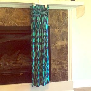 Navy/mint green halter dress slinky material